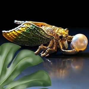 Whimsical Cicada Brooch